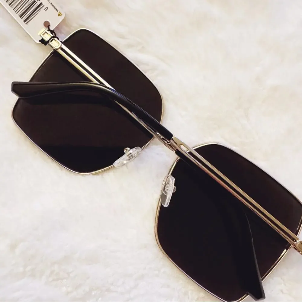 Monica Black Geometric Sunglasses